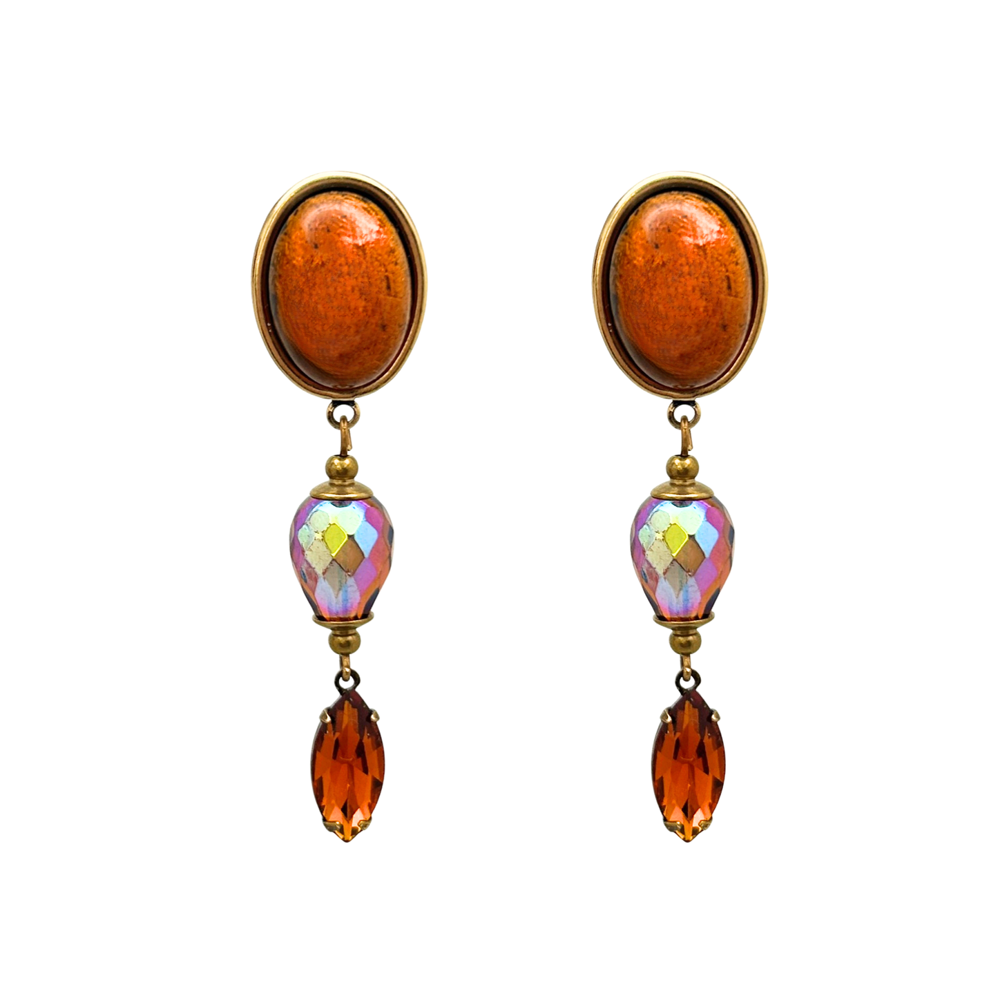 Amber Earrings | Hand-crafted Vintage Earrings by Boujoux