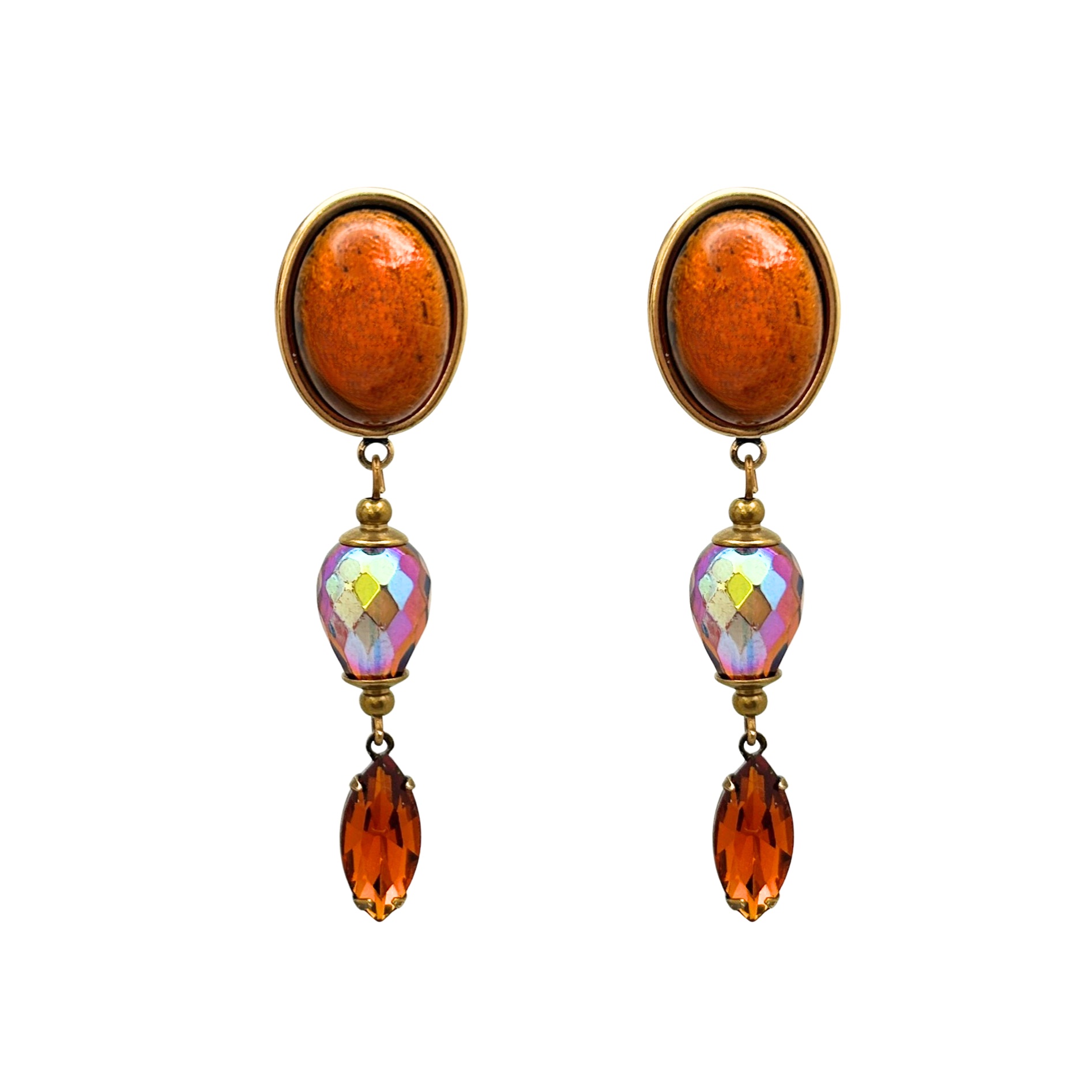 Amber Earrings | Hand-crafted Vintage Earrings by Boujoux