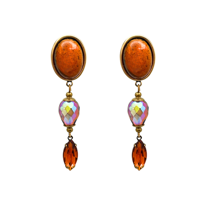 Amber Earrings | Hand-crafted Vintage Earrings by Boujoux