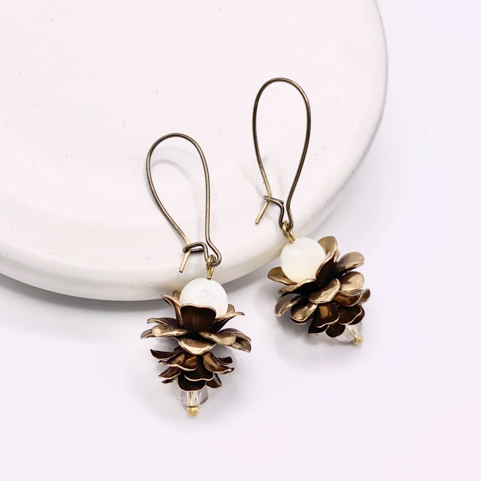 Orna Blanche Earrings | Hand-crafted Vintage Earrings by Boujoux