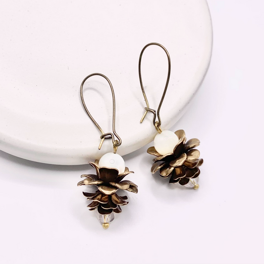 Orna Blanche Earrings | Hand-crafted Vintage Earrings by Boujoux