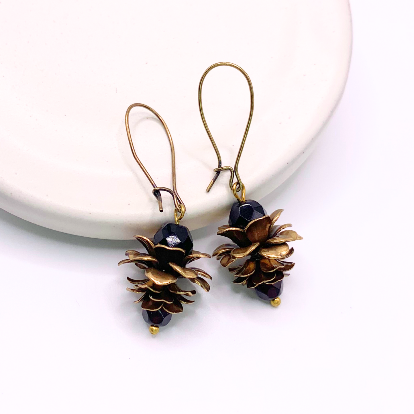 Orna Noir Earrings | Hand-crafted Vintage Earrings by Boujoux