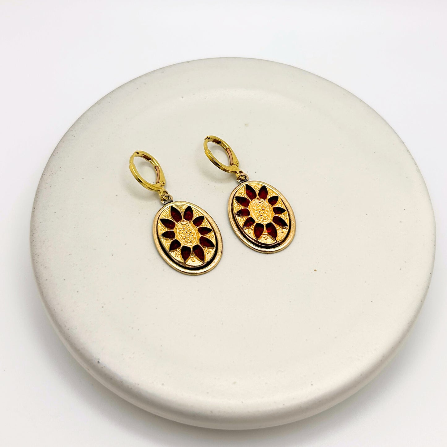 Petite Ruby Earrings | Hand-crafted Vintage Earrings by Boujoux