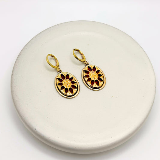 Petite Ruby Earrings | Hand-crafted Vintage Earrings by Boujoux